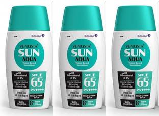 venusia Sunscreen - SPF 65 PA++++ AQUA Water based || UVA ,UVB protection|50 ml x Pack of 3