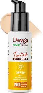 Deyga Sunscreen - SPF 50 PA+++ Tinted Sunscreen With SPF 50 | Pa +++ | Broad Spectrum | UVA And UVB Protection