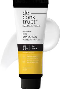 deconstruct Sunscreen - SPF 55+ PA+++ Lightweight Gel Sunscreen | No White Cast | For men & Women |