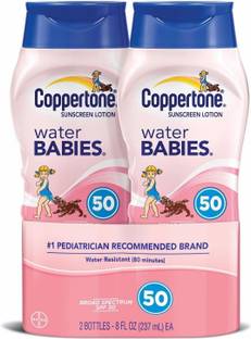 Coppertone Sunscreen - SPF 50 Water Babies Sunscreen Lotion, Pure Simple, Spf 50, 8 Oz. (Pack Of 2)