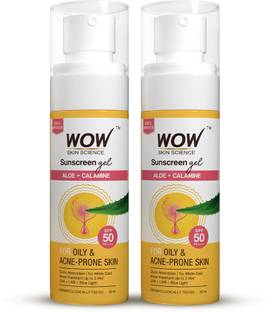 WOW SKIN SCIENCE Sunscreen - SPF 50 PA++++ Sunscreen Gel For Oily & Acne-Prone Skin|Blocks UV Rays|Pack of 2