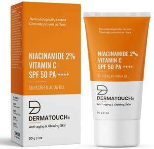 Dermatouch Sunscreen - SPF 50 PA++++ Niacinamide 2% Vitamin C Sunscreen for glowing skin | SPF 50+ PA ++++ | 30g