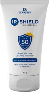 GLAMINOR Sunscreen - SPF 50+ PA+++ IR Shield Sunscreen Gel SPF 50 PA+++ | Paraben-Free, Fragrance-Free