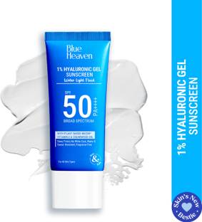 BLUE HEAVEN Sunscreen - SPF 50 PA+++ 1% Hyaluronic Gel Sunscreen SPF50 PA++++| Sun Protection + Hydration| 50gm