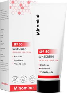 Minomine Sunscreen - SPF 60 | Blocks UV, Nourishes, Protects cells | Unisex, All Skin Types