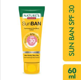 Nature's Essence Sunscreen - SPF 50 PA+++ SPF 30 PA+++ Sunscreen & Tan Block Lotion