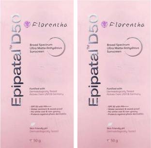 FLORENTHA Sunscreen - SPF 50 PA++++ EPIPATAL D50 SUNSCREEN LOTION FOR FULL PROTECTION UVA/AVB RAYS PACK OF 2