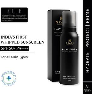 Grass Sunscreen - SPF 50 PA++++ Play Dirty Whipped UVA+UVB Protection Zero White Cast Lightweight All Skin Types