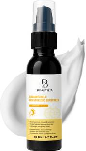 BEAUTILIA Sunscreen - SPF 50 PA++++ Moisturizing Sunscreen with Vitamin E Shea Butter Broad Spectrum UV Protection