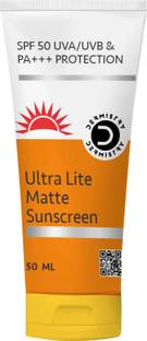 DERMISTRY Sunscreen - SPF 50 PA++++ Ultra Lite Matte Finish Oil Free Water Based for Oily Dry Combination & All Skin