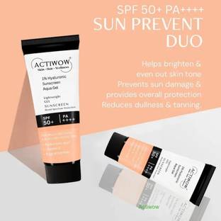 Actiwow Sunscreen - SPF 50 PA++++ Sunscreen SPF 50+ Ultra Dry Touch Gel With Rapid Absorb Formula