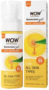 WOW SKIN SCIENCE Sunscreen - SPF 55 PA+++ Sunscreen Matte Finish - SPF 55 PA+++ - Very High Broad Spectrum - UVA &UVB Protection - Quick Absorb - No Parabens, Silicones, Mineral Oil, Oxide, Color & Benzophenone - 100mL