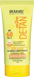 DR.RASHEL Sunscreen - SPF 60 PA+++ DE-TAN SUNSCREEN SPF 60 PA+++ ULTRA SOOTHING WITH CUCUMBER & CARROT EXTRACTS