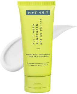 HYPHEN Sunscreen - SPF 50 PA+ All I Need Sunscreen | Brightens - Niacinamide, Kakadu Plum