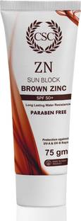 CSC Sunscreen - SPF 50 PA++ ZN SUNBLOCK BROWN ZINC OXIDE CREAM - SPF 50+