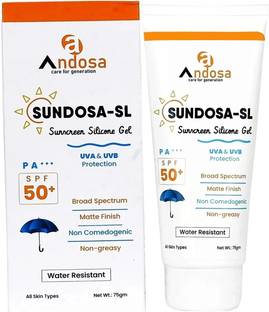 Andosa Sunscreen - SPF 50 PA+++ SUNDOSA Sunscreen Gel base For Oily Skin, UVA-UVB Protection, Water Resistant