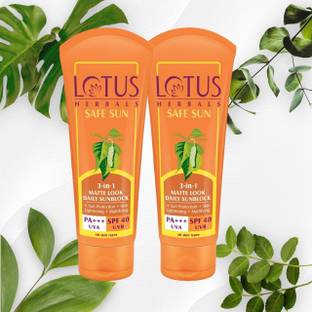 LOTUS HERBALS Sunscreen - SPF 40 SPF40(50g*2)3in1 Matte look daily cream