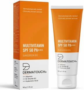Dermatouch Sunscreen - SPF 50 PA+++ Multivitamin Gel | UVA-UVB Protection | Zero White Cast