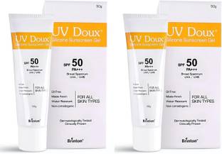 Brinton Sunscreen - SPF 50 PA+++ UV Doux Silicone Sunscreen ,50g x Pack of 2