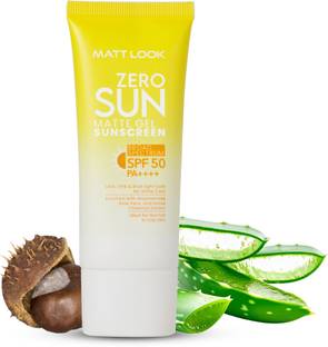 MATT LOOK Sunscreen - SPF 50 PA++++ Zero SUN Matte Gel SPF 50 PA++++ Sunscreen UVA/UVB with Niacinamide Oily Skin