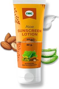 IMC Sunscreen - SPF 40 PA++ Aloe Sunscreen Lotion | For All Skin Types | Protect Skin From Harmful UV Rays