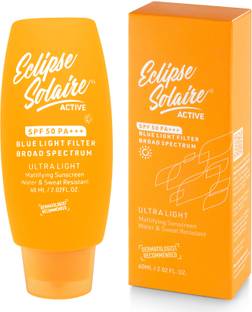 ECLIPSE SOLAIRE Sunscreen - SPF 50 PA+++ Active Mattifying No White Cast UVA/B, Blue Light Protection All Skin Types
