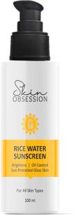 Skin Obsession Sunscreen - SPF 50 PA+++ Rice Water Sunscreen SPF 50 | Brightens, Oil Control, Glass Skin Look