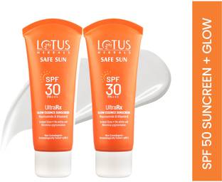 LOTUS HERBALS Sunscreen - SPF 30 PA+++ SafeSun UltraRx Glow Essence Sunscreen SPF 30 50g (PACK OF 2)
