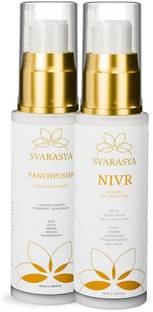 Svarasya Sunscreen - SPF 50 PA+++ Nivr & Panchpushp - Natural Sunscreen & Ancient Skin Hydration Lotion