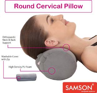 SAMSON Orthopaedic Cervical Round Pillow(Erognomical Design, Hi-Density Foam)Neck Support Neck Support