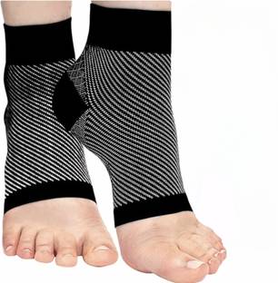 ecosync Bamboo Cotton Ankle Heel Pain Relief Socks for Men & Women, Compression Socks Ankle Support