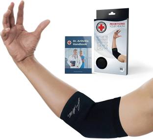 Dr. Arthritis Doctor Developed Copper Infused Elbow Compression Sleeve & Doctor Written Handbook Elbow Support
