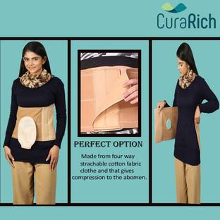 CuraRich Abdominal Binder for Stoma Patients, Unisex Post-Surgery Compression Support (M) Abdominal Belt