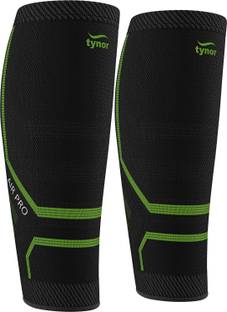 TYNOR Calf and Shin Support Air Pro, Black & Green, Medium, 1 Unit Knee Support