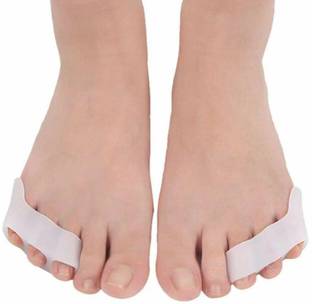 FLOSTRAIN Silicone Gel Toe Separator Thumb Valgus Protector Bunion (White) - 1 Pair