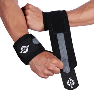 NIVIA Weight Lifting Wrist Support, with Thumb Loop Strap for Gym (Black/Grey) Wrist Support