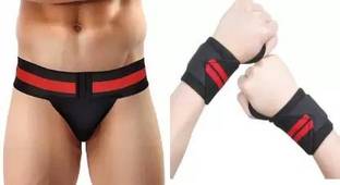 Oliver Gym Supporter And Wrist Support Band Combo Help For Boxing Weight Lifting Supporter