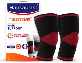 HANSAPLAST Active Knee Support for Men Women | Pair | Size M | Knee cap for gym & sports Knee Support