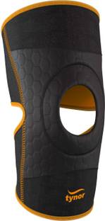 TYNOR Knee Wrap (Neo), Black & Orange, Universal, 1 Unit Knee Support