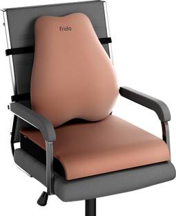 Frido Cloud Backrest & Seat Cushion | Brown | Memory Foam Support Pillow Back / Lumbar Support