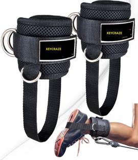 keycraze Premium Gym Ankle Straps for Cable Machines attachment with heavy D-Double Ring Ankle Support