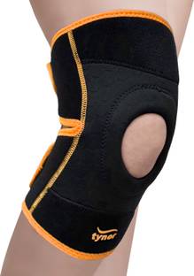 TYNOR Knee Wrap (Neo), Black & Orange, Universal, 1 Unit Knee Support