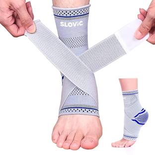 SLOVIC Ankle Support | Ankle Braces | Ankle Strap for Pain | 4-Way Compression | Medium Ankle Support