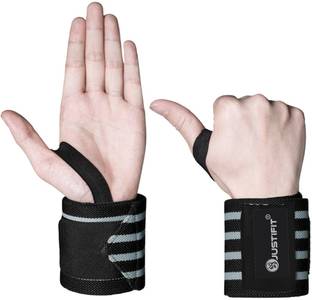 JUSTIFIT Wrist Bands for Gym Adjustable Hand Wrap Strap (1 pair) Wrist Support