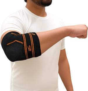TYNOR Elbow Support Air Pro, Black & Orange, Medium, 1 Unit Elbow Support