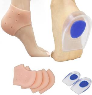 FEXMY Heel Pain Relief Cracked Repair Foot Care Heel Pad and Heel Socks Combo Heel Support