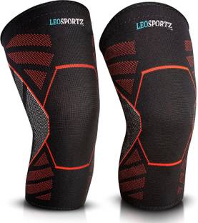 Leosportz 2 Pack Brace, Compression Sleeve Unisex, Running,Gym, Hiking Knee Support