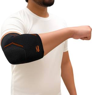 TYNOR Elbow Support Air, Black & Orange, Small, 1 Unit Elbow Support