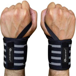 JUSTIFIT Professional Wrist Band Strap for gym fitness support weight lifting-1 Pair Wrist Support