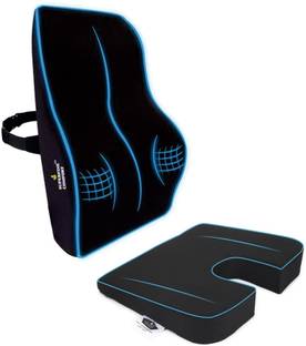 Superfine Combo of Orthopedic Lumbar Back Cushion & Coccyx Seat Cushion Back / Lumbar Support